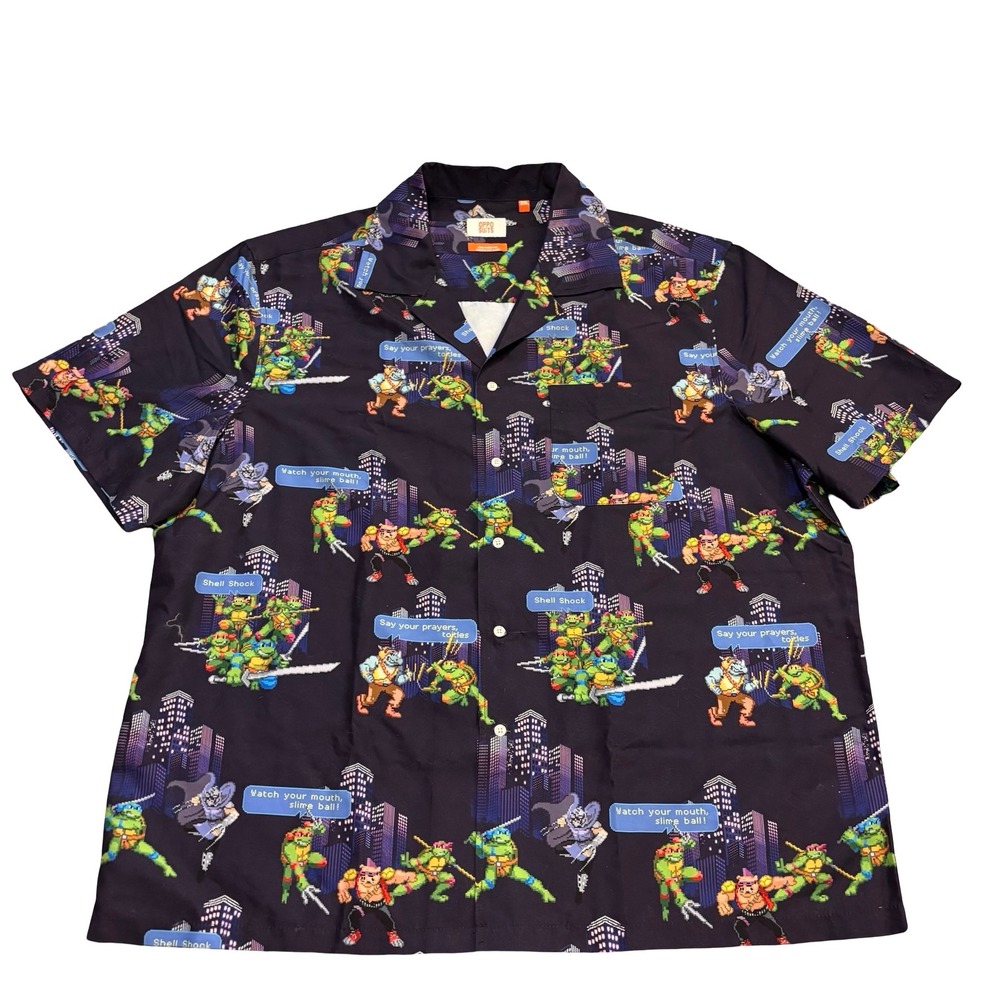 OppoSuits TMNT Teenage Mutant Ninja Turtles Pixel Art Shirt Mens 2XL Relaxed Fit